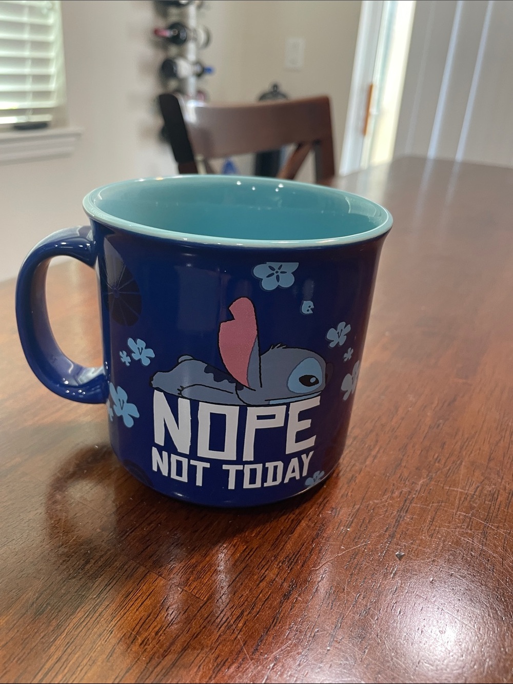 Disney Blue Ceramic "Nope Not Today" Stitch Coffee Mug
